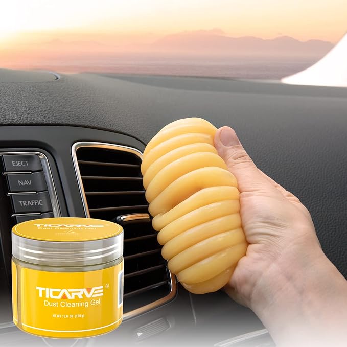 TICARVE Car Cleaning Gel Car Detailing Putty Car Cleaning Putty Gel Auto Detailing Tools Car Interior Cleaner Car Cleaning Kits Cleaning Slime Keyboard Cleaner Yellow by TICARVE