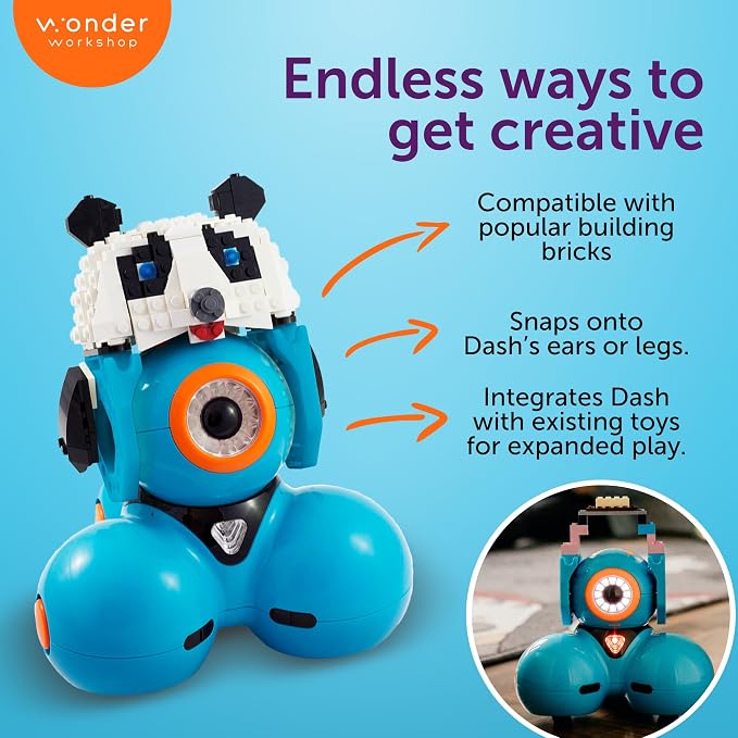 Wonder Workshop Dash Robot Wonder Pack – Coding Educational Bundle for Kids 6+ – Free STEM Apps with Instructional Videos - Launcher Toy, Sketch Kit Drawing, Gripper Building - Image 7