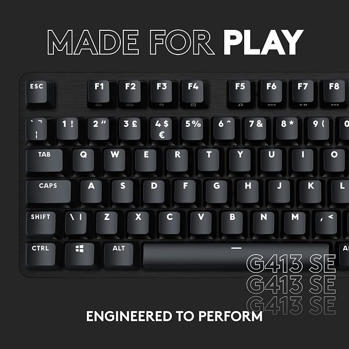 Logitech G413 SE Full-Size Mechanical Gaming Keyboard - Black | Backlit, anti-ghosting, compatible with Windows and macOS, aluminum material - Image 8