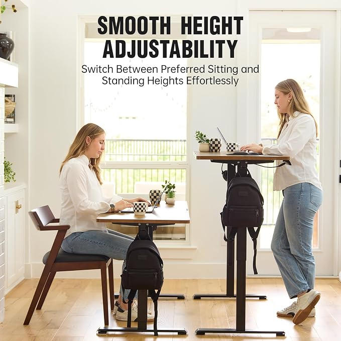 Veken Standing Desk, Brown, 39.4×23.6 Inch - Image 4