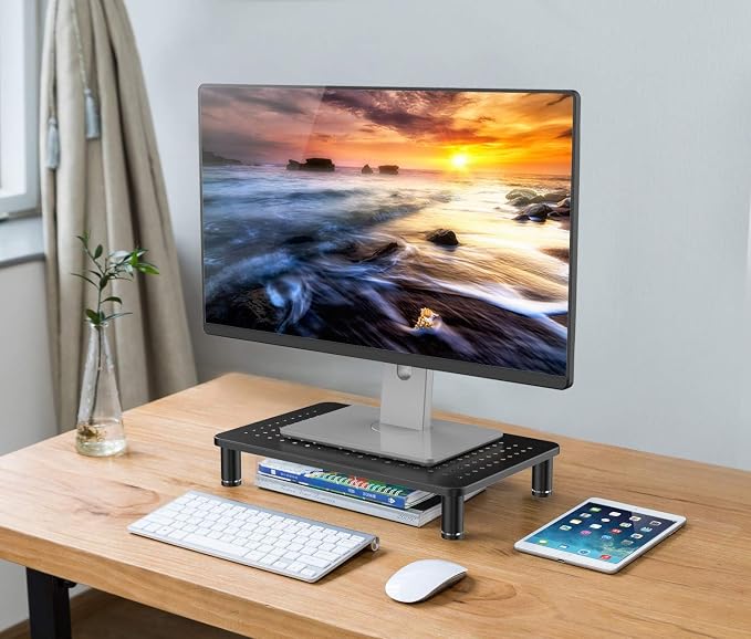 Husky Mounts 2-Pack Monitor Riser Laptop Stand, Adjustable Legs, Stackable, 14.5 x 9.25 x 3.125 Inches Max Height, Matte Black Steel-Black. - Image 7