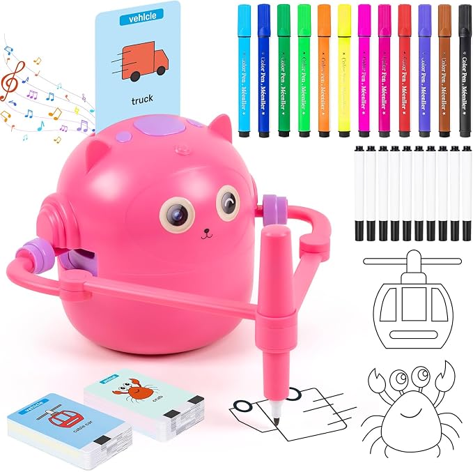 TREEFIA Drawing Robot for Kids, Drawing Robot for Kids 6 7 8 9 10 11 12 Year Old, Doodle Bot Toy with 100 Drawing Cards & 16 Color Pens for Girls and Boys by TREEFIA