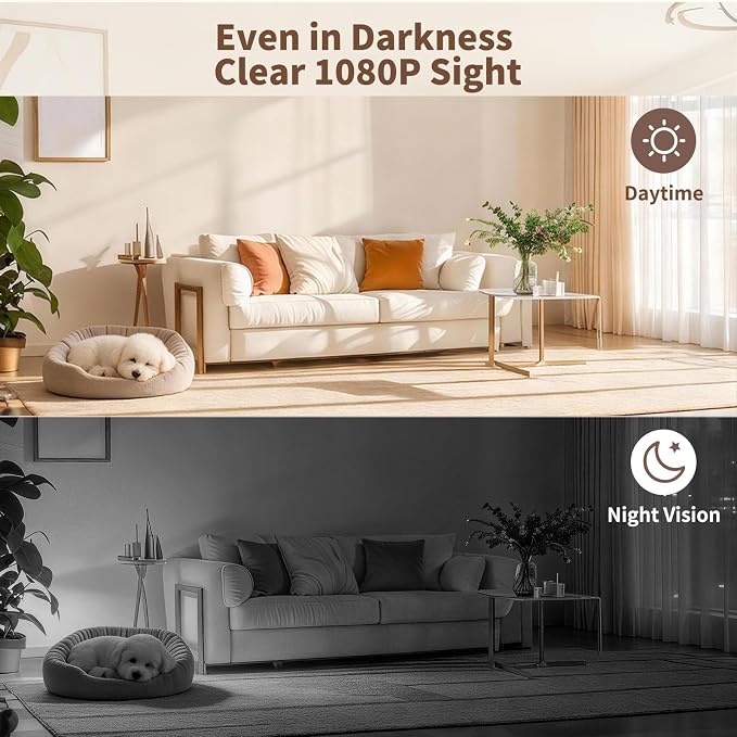 1080P Moving Pet Robot Camera, Smart Home Security Robot with Auto Tracking, Night Vision, 2-Way Audio, Auto-Recharge, Motion Alerts, App Control for Pet, Baby & Elderly Care - Image 8