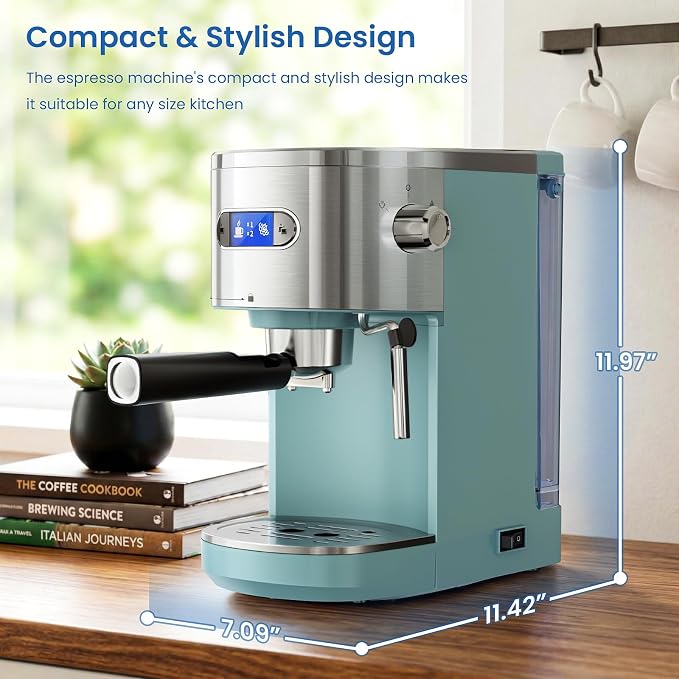 COWSAR Espresso Machine,Expresso Coffee Machines,Espresso Maker with Milk Frother Steam Wand & 40oz Removable Water Tank，Stainless Steel Compact Cappuccino & Latte Machine - Image 8