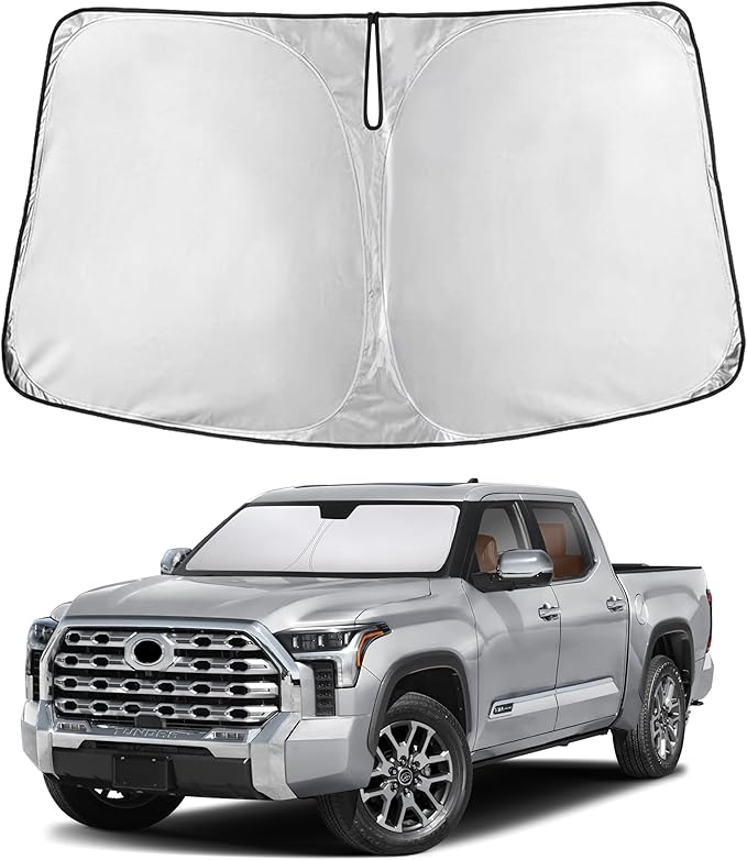 EcoNour Windshield Sunshade Compatible for Toyota Tundra 2022-2024 2025 2026, SR, SR5, Limited, Platinum, 1794 Edition, TRD Off-Road Pro Sun Visor for Front Window Sun Shade Cover, Car Accessories by EcoNour