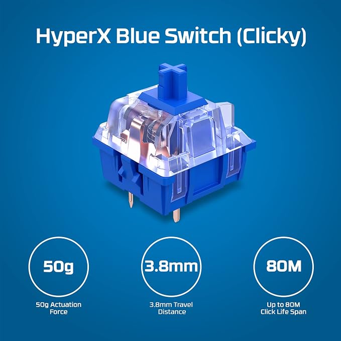HyperX Alloy Origins PBT - Mechanical Gaming Keyboard, Keycaps, RGB Lighting, Compact, Aluminum Body, Adjustable Feet, Customizable with NGENUITY, Onboard Memory Clicky Switch, Black - Image 4