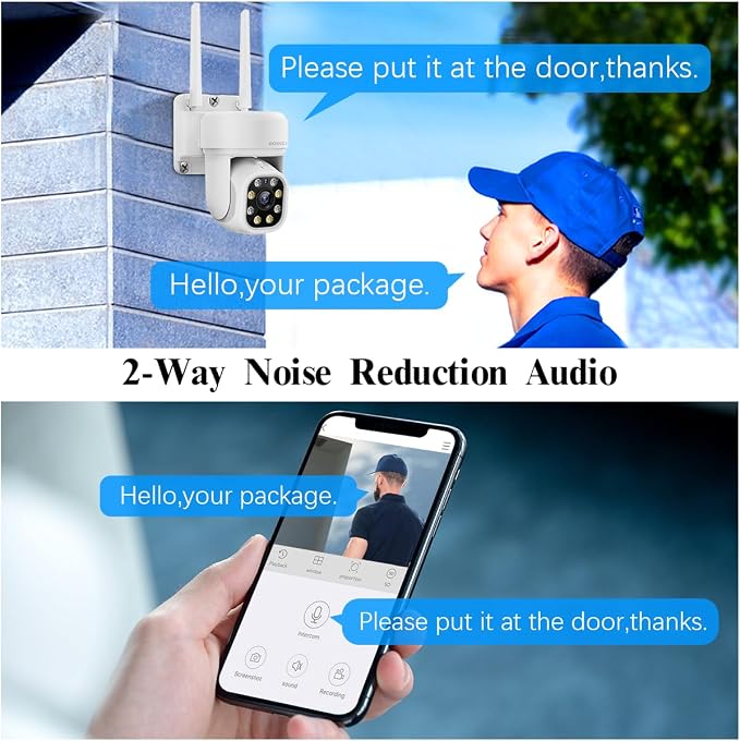 (2026 Update 90 Days Storage) 5MP PT Wireless Security Camera System with AI Human Tracking, Dual-Band 2.4G&5G WiFi, 130° Wide Angle, 2-Way Audio, No Monthly Fee, Outdoor Home Security Kit - Image 2
