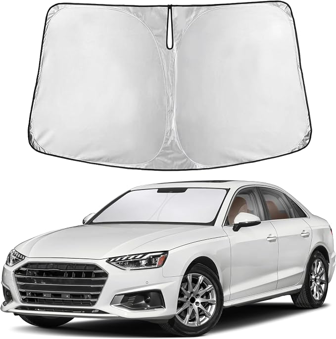 EcoNour Windshield Sunshade Compatible for Audi A4 2017-2023 2024 2025, Sun Visor for Front Windshield & Window Sun Shade Cover, UV Heat Blocker & Protector, Car Accessories by EcoNour