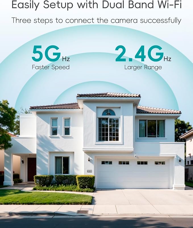 ZUMIMALL 2K Wired Outdoor Camera, 2.4G/5G WiFi Security Camera, 3MP, 24/7 Recording, AI Motion Detection, Cloud & SD Card Storage, 2-Way Audio, 360° PTZ Auto Tracking, Work with Alexa, IP66-2-Pack - Image 6
