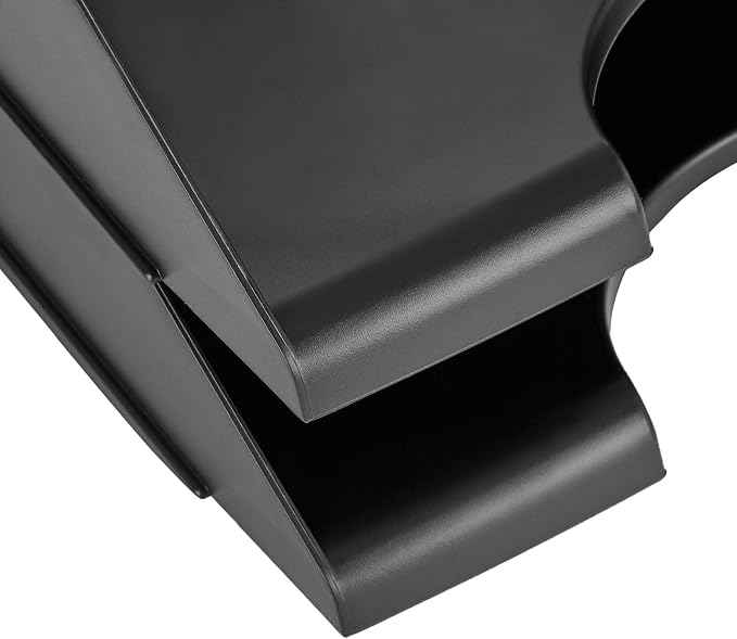 Amazon Basics Rectangular Stackable Desk Organizer Office Letter Tray, File Storage, Paper Organizer, Black, 2-Pack - Image 3