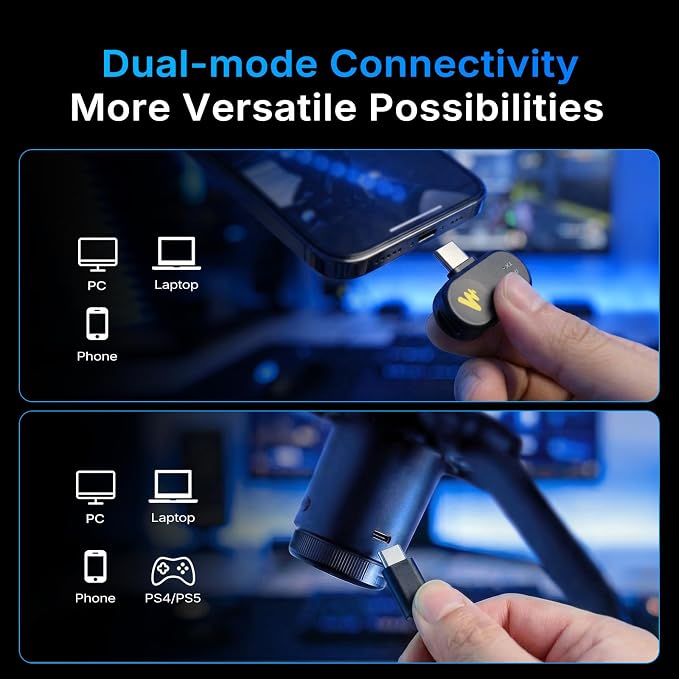 MAONO DGM20W Wireless Gaming Microphone for PC & Smartphones | USB-C Receiver, Clear Voice, Noise Reduction, Software Control, Custom RGB, Mute, Boom Mic Set for Discord Streaming & Gaming - Image 3