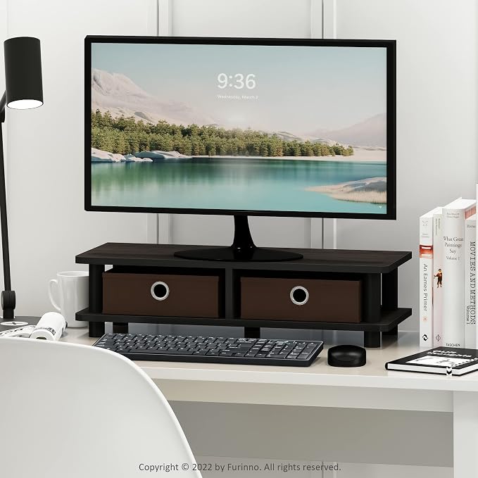 Furinno Turn-N-Tube Monitor Stand, Espresso/Black - Image 3