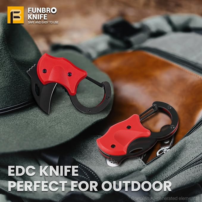 FUNBRO Cool Folding Knife Box Cutter, Edc Knives Tool | Small Pocket Knife for Men with 1.34 Inch Sharp Blade, Great Gift for Women Men (red) - Image 7