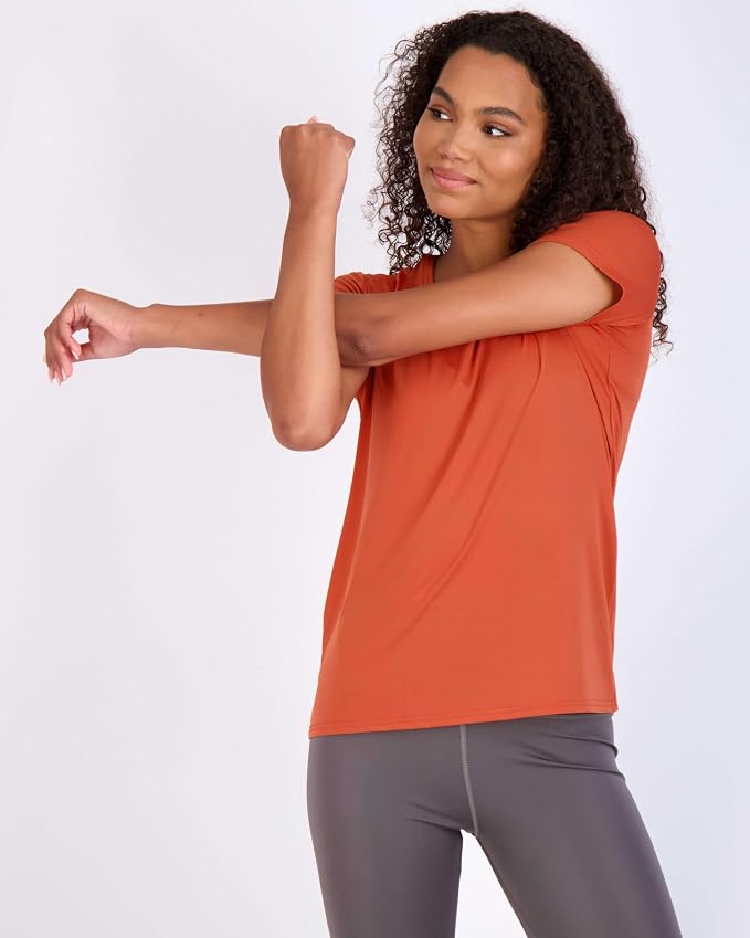 5 Pack Women's Dry Fit Short Sleeve Athletic Gym Workout Running Tops | Available in Plus Size, Exercise, Sports, Fitness, Quick Dry, Cooling, Moisture Wicking, Loose Basic Tees, Yoga, Pilates - Image 3