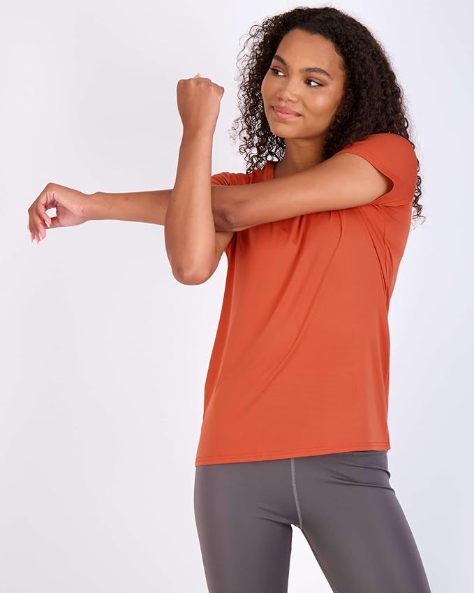 5 Pack Women's Dry Fit Short Sleeve Athletic Gym Workout Running Tops | Available in Plus Size, Exercise, Sports, Fitness, Quick Dry, Cooling, Moisture Wicking, Loose Basic Tees, Yoga, Pilates - Image 3