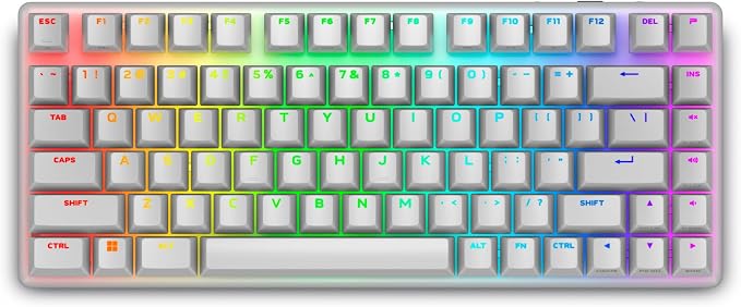 Alienware Pro Wireless Gaming Keyboard, Linear Mechanical, RGB | 2.4GHz, Bluetooth 5.1, USB Wired, N-Key Rollover, PBT Double-Shot Keycaps, Detachable USB Paracord Cable, Lunar Light by Unknown