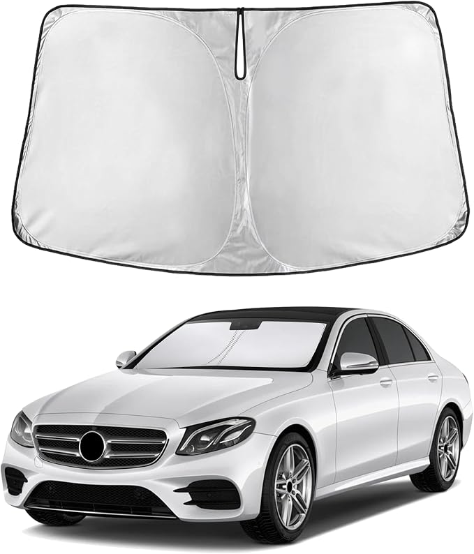 EcoNour Windshield Sunshade Compatible for Mercedes-Benz E-Class 2010-2014 2015 2016, Sun Visor for Front Windshield & Window Sun Shade Cover, UV Heat Blocker & Protector, Car Accessories by EcoNour