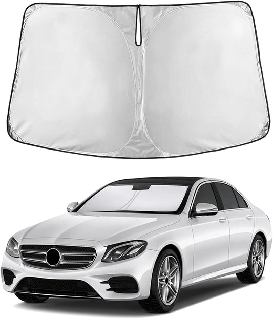 EcoNour Windshield Sunshade Compatible for Mercedes-Benz E-Class 2010-2014 2015 2016, Sun Visor for Front Windshield & Window Sun Shade Cover, UV Heat Blocker & Protector, Car Accessories by EcoNour
