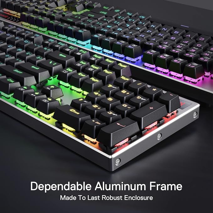 Redragon K556 PRO Wireless RGB Mechanical Gaming Keyboard, 104-Key Aluminum | 0 Delay Tri-Mode BT/2.4GHz/USB-C for More Devices, Rock-Solid Stability, AM-PM Using Durability, Quiet Linear Red Switch - Image 3