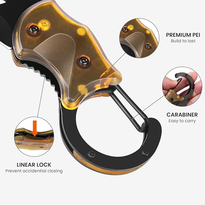 FUNBRO Small Pocket Knife, Cool Box Cutter with 1.34 Inch Sharp Blade | Edc Knives Tool (Amber) - Image 3