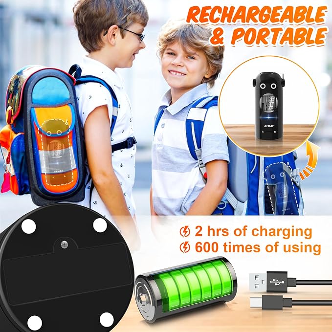 AFMAT Electric Pencil Sharpener for Colored Pencils 7-11.5mm, Fully Automatic Robot Pencil Sharpener, Auto in & Out, Rechargeable Hands-Free for Classroom/Home/Office, Battery Operated, PSX5RB, Black - Image 5