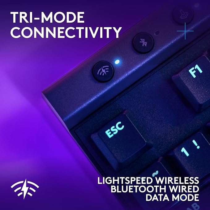 Logitech G515 Lightspeed TKL Wireless Gaming Keyboard (Linear) - Black | LIGHTSPEED wireless, LIGHTSYNC RGB, thin tenkeyless design, double-shot PBT keycaps, mechanical switches - Image 5