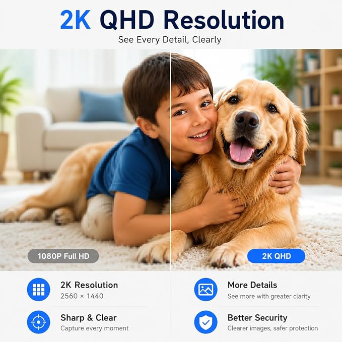 DYPCO 2K Clock Camera for Home Security, Smart Alarm Clock Camera with 2.4G/5G WiFi, Indoor Camera with Phone App, AI Motion Detection, Color Night Vision, Two-Way Audio, Cloud & SD Storage - Image 4