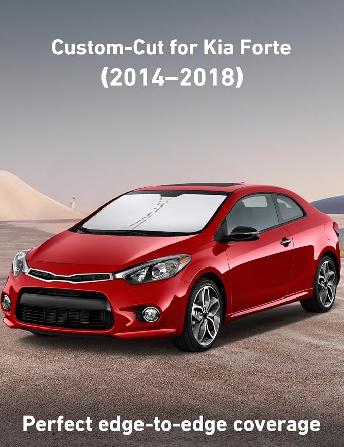 EcoNour Windshield Sunshade Compatible for Kia Forte 2014-2016 2017 2018, Sun Visor for Front Windshield & Window Sun Shade Cover, UV Heat Blocker & Protector, Car Accessories - Image 2
