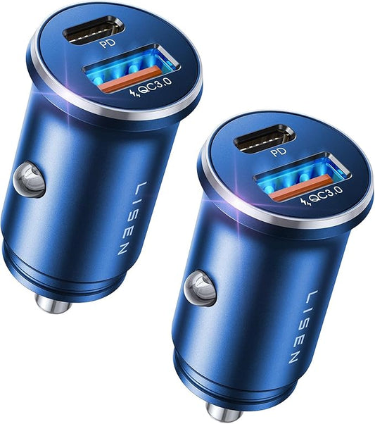 LISEN 54W Car Phone Charger USB C, Cigarette Lighter Adapter, Car Accessories for iPhone, USB C Car Charger Adapter USBC Type C 12v, Fit for iPhone 16, 15, 14, 13 Samsung Google iPad Android, Blue | Cigarette Lighter USB Charger, Car Accessories for Me... by Lisen