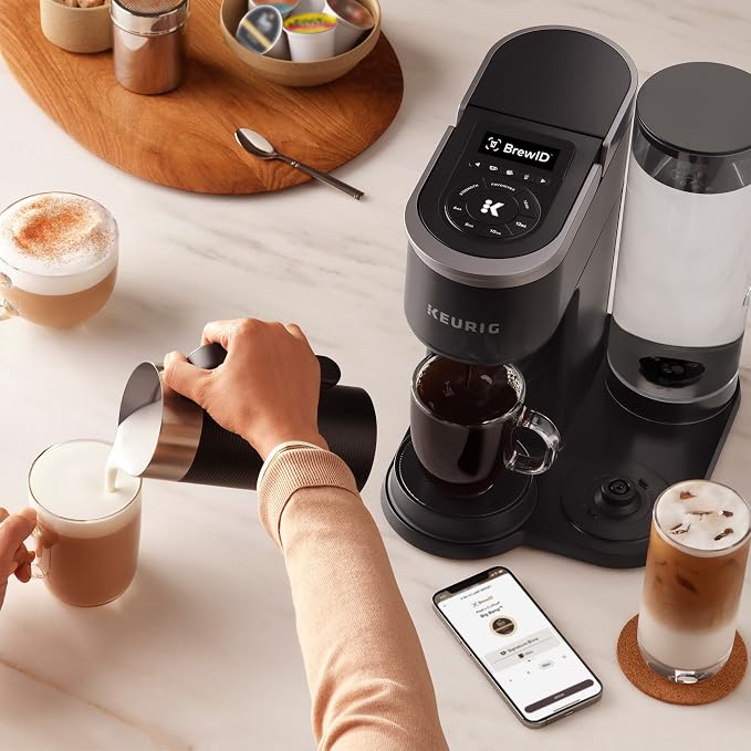 Keurig K-Café SMART Single Serve Coffee Maker with WiFi Compatibility, Latte and Cappuccino Machine with Built-In Frother, 6 Brew Sizes, Black | WIFI Brewid Smart Brewing, Built-in Milk Frother for Lattes and Cappuccinos, 6 Brew Sizes, K-Cup Pod Compat... - Image 20