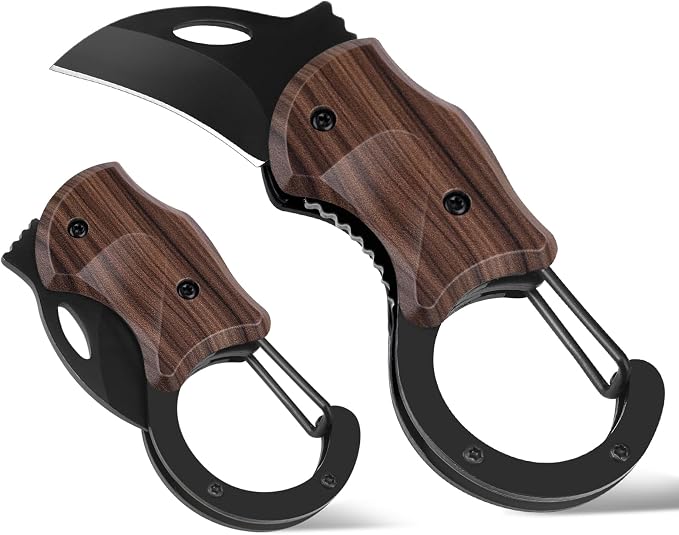 FUNBRO Small Pocket Knife for Men | Cool Box Cutter with 1.34 inch Sharp Blade, EDC Knives Tool for Everyday Carry (Wood Grain) by FUNBRO