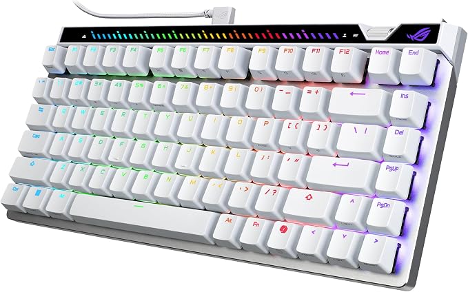 ASUS ROG Falchion Ace 75 HE Wired Analog/Hall Effect Gaming Keyboard – 75% TKL, USB, Hot Swappable HFX V2 Magnetic Switch, Rapid Trigger, 8KHz Polling, Carry Case, Web-Based Config – White - Image 8