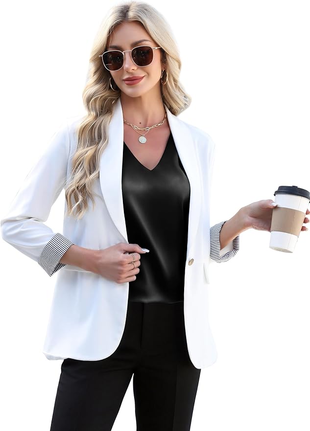 WIHOLL Womens Satin Summer Tops Cap Short Sleeve Blouses V Neck Shirts Business Casual Outfits Fashion Clothing 2026 - Image 5