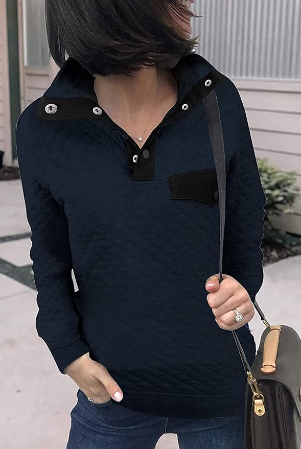 BTFBM Women Fashion Quilted Pattern Lightweight Zipper Long Sleeve Plain Casual Ladies Sweatshirts Pullovers Shirts Tops - Image 3
