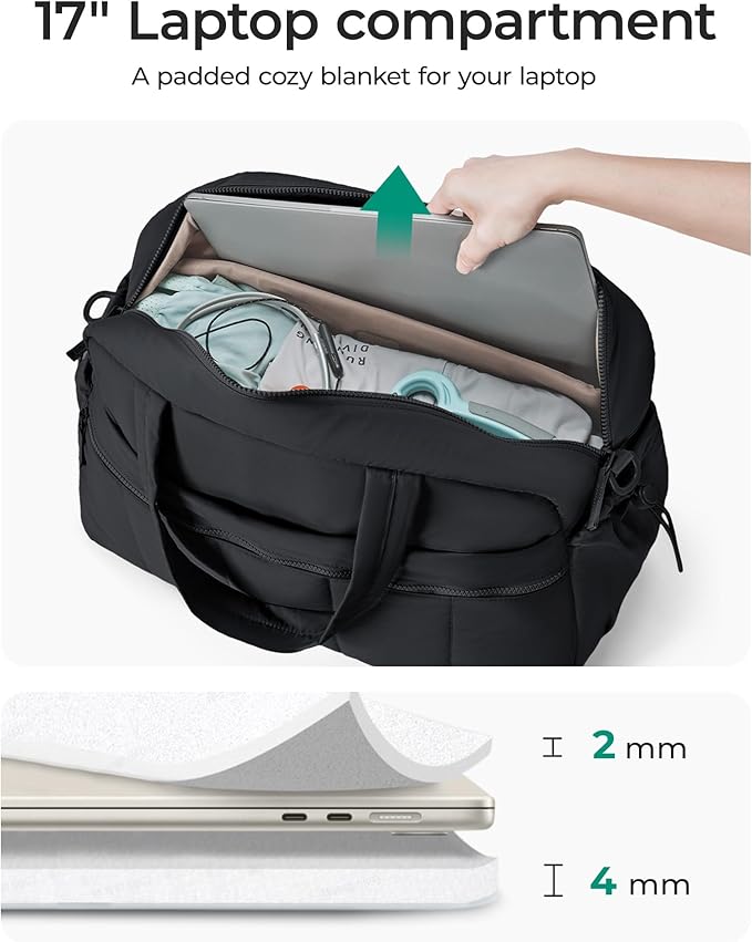 BAGSMART Duffle Bag for Travel, Gym Bag for Women, Weekender Carry on Bag | PVC Wet Pocket, Airline Approved Personal Carry-on Size, Fits Under-seat, One Bag for Gym, Travel, Hospital, Overnight - Image 4