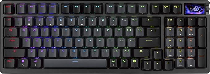ASUS ROG Azoth 96 HE Wireless Hall Effect Gaming Keyboard – 96% Full-Size, Tri-Mode, Hot Swappable Magnetic Switch, Rapid Trigger, Speed Tap, 8K Hz Polling, Color OLED Screen, ABS Keycaps – Black - Image 16