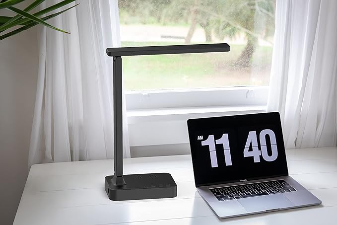 Drevet LED Desk lamp with USB C Charging Port, Table Light with 3 USB Charger and 2 AC Power Outlet, 3 Color Model, 3 Level Brightness, Touch Control, Memory Function, Eye-Caring Office Foldable Lamp - Image 7
