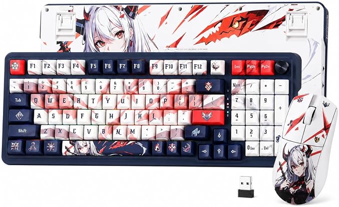 Redragon Eisa Anime Keyboard & Mouse Combo, K686 PRO KB + M916 26K DPI Mice | Multi-Function Control Knob, 0-Delay Tri-Mode, Cushioned 5-Layer Noise Dampening, 42G Featherlight, 5 Programmable Buttons by REDRAGON