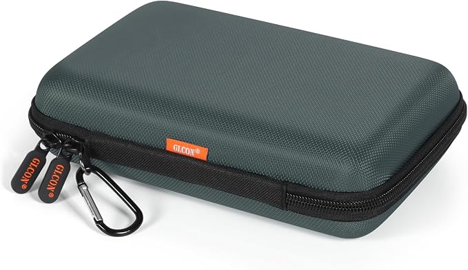 Shockproof Hard Shell Case - Large Electronic Organizer Carrying Case for External Hard Drive, Power Bank, Charger, Battery, GPS, Cell Phone - Portable Storage Pouch Bag Travel Case - Grey Blue by GLCON