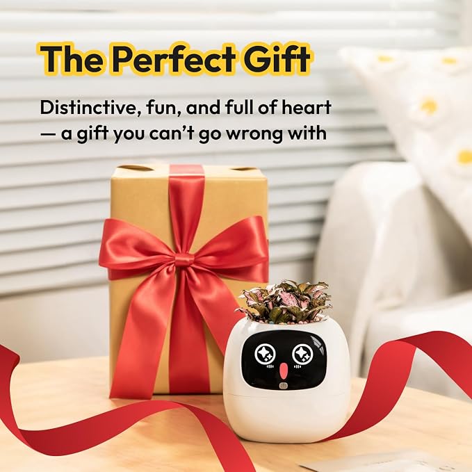 PLANTSIO Ivy Interactive AI Desk Companion, Smart Plant Pet with 100+ Expressions, Cute Indoor Planter for Office Decor, Unique Gift for Plant Lovers & Coworkers(Violet) - Image 4