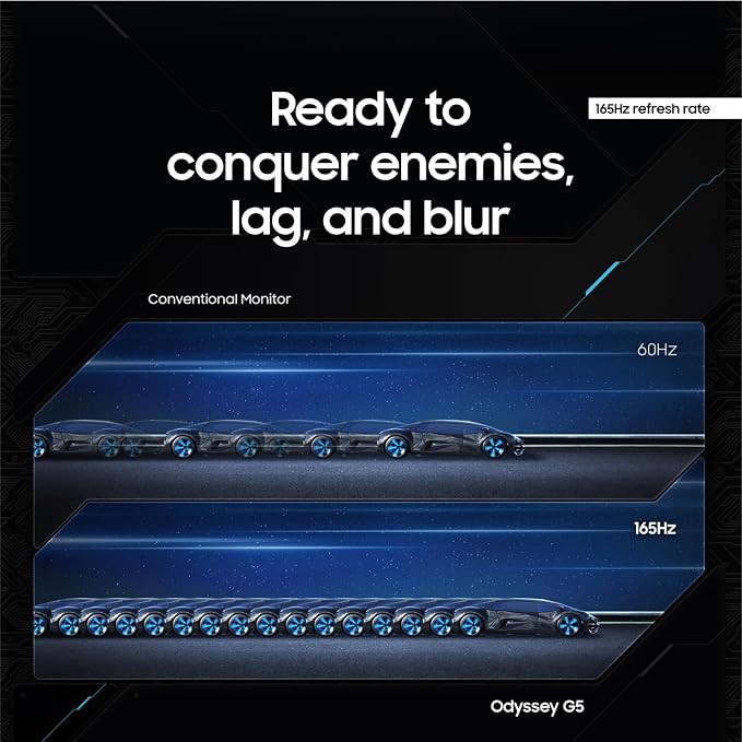 Samsung 34' Odyssey G5 Ultra-Wide Gaming Monitor with 1000R Curved Screen | 165Hz, 1ms, FreeSync Premium, Large Display, Eye Comfort, Multiple Ports, WQHD (LC34G55TWWNXZA) - Image 4