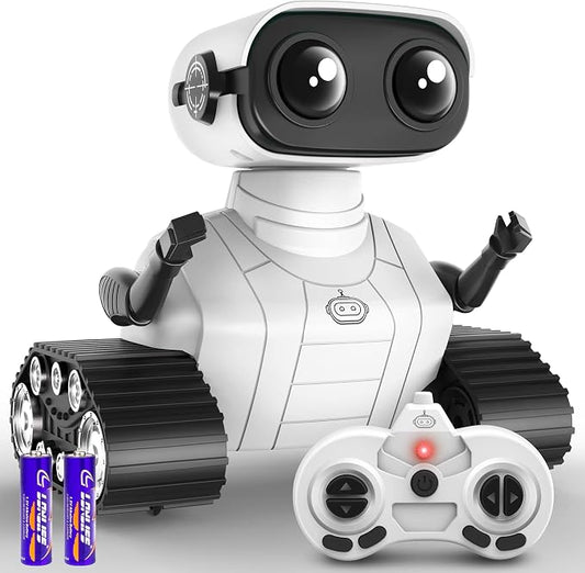 Hamourd Robot Toys for 3 Years Old Boys Girls- Rechargeable Remote Control Robots, Emo Robot with Auto-Demonstration, Flexible Head & Arms, Dance Moves, Music, and Shining LED Eyes, Kids Toys Gifts by Hamourd