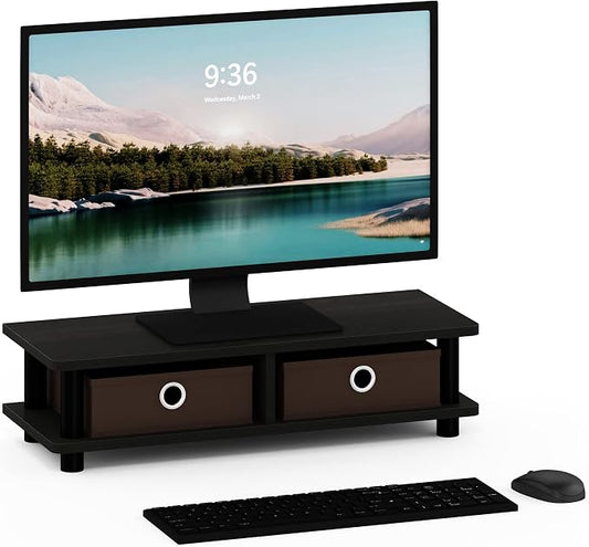 Furinno Turn-N-Tube Monitor Stand, Espresso/Black by Furinno-FitsYourSpaceFitsYourBudget