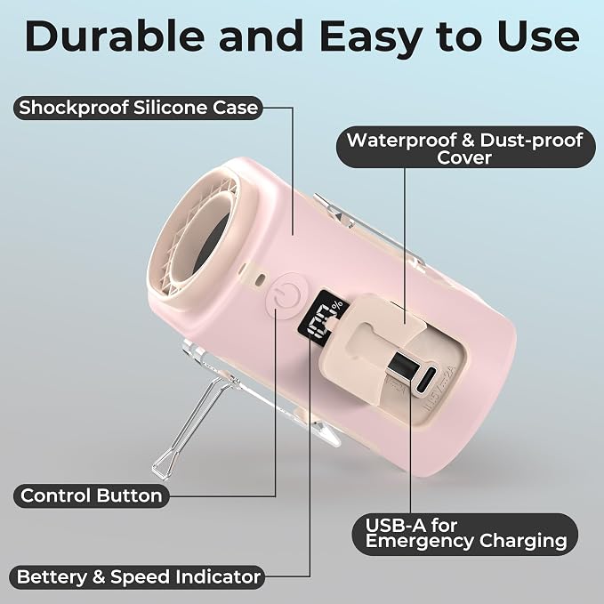 AMACOOL Mini Portable Waist Fan Clip on, Birthday Gifts for Mother Mom Her Girl, 13000RPM Rapid-Cooling Personal Neck Fans, Wearable Shirt Belt Fan for Women Men Outdoor Work Jobsite Travel Camping - Image 7