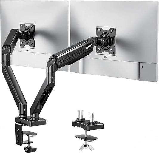 Acer Dual Monitor Arm, Computer Desk Arm with VESA Mounts for 17–32″ Screens, Fully Adjustable Gas Spring Monitor Stand, C-Clamp and Grommet Mounting Base, Fits 4.4 to 19.8lbs Computer Monitors by Unknown