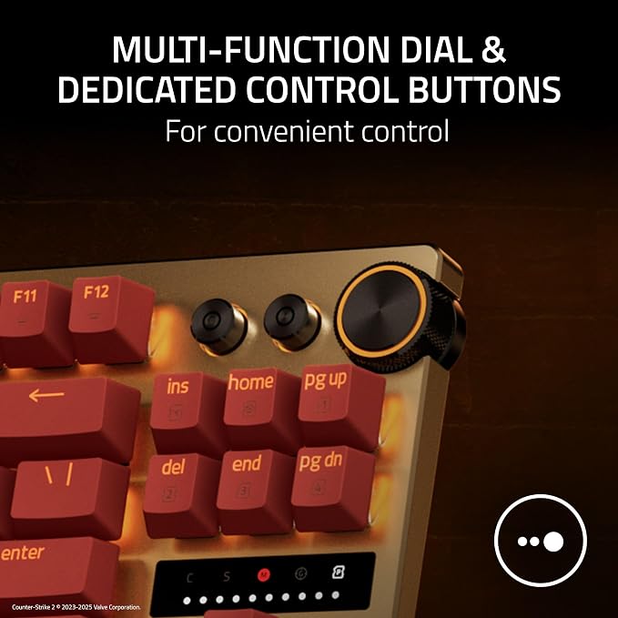 Razer Huntsman V3 Pro TKL Esports Gaming Keyboard, Counter Strike 2 Edition | Analog Optical Switches Gen 2, Razer Snap Tap, Rapid Trigger, Adjustable Actuation, Media Keys & Dial, PBT Keycaps - Image 7