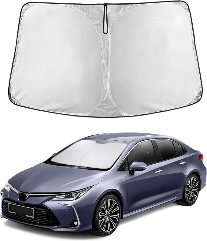 EcoNour Windshield Sunshade Compatible for Toyota Corolla 2014-2017 2018 2019 L, LE (Eco/Plus), S, SE, XLE, XSE Sun Visor for Front Windshield & Window Sun Shade Cover, UV Blocker, Car Accessories by EcoNour