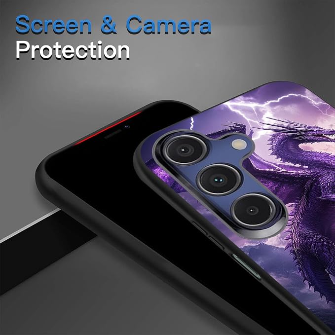 Designed for Galaxy A17 5G Phone Case,Slim Silicone Shockproof Protective Case for Galaxy A17 5G 6.7 inch,Purple Dragon - Image 5