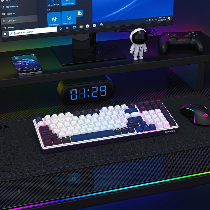 Redragon K744 PRO 99 Keys Wireless Gasket RGB Gaming Keyboard, 3-Mode Mechanical Keyboard w/Hot-Swap Socket, Round PBT Keycaps & 5-Layer Noise Dampening, Custom Linear Switch - Image 7