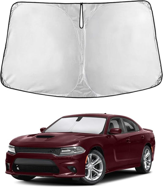 EcoNour Windshield Sunshade Compatible for Dodge Charger 2011-2021 2022 2023, Sun Visor for Front Windshield & Window Sun Shade Cover, UV Heat Blocker & Protector, Car Accessories by EcoNour